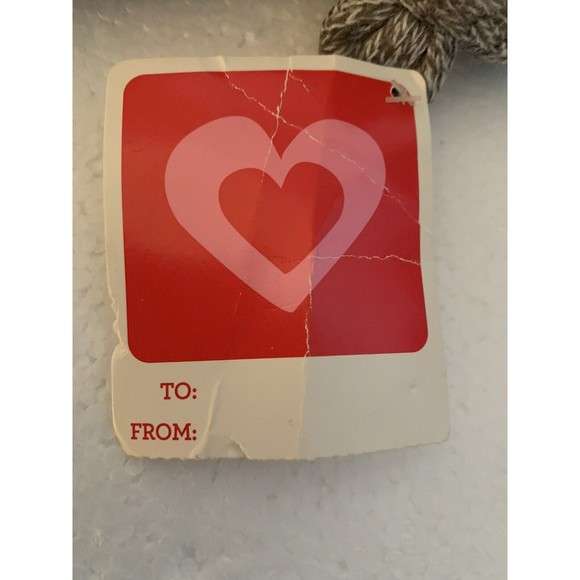 Sock Monkey Dan Dee Collector’s Choice Brown 9" Stuffed Monkey Silver Heart TAG - Picture 12 of 13